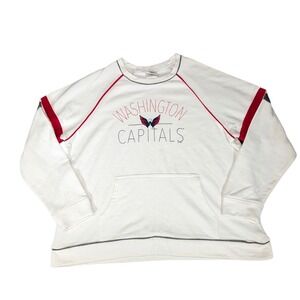 NHL Washington Capitals Mens XL White Pullover Sweatshirt Hockey Fan Gear